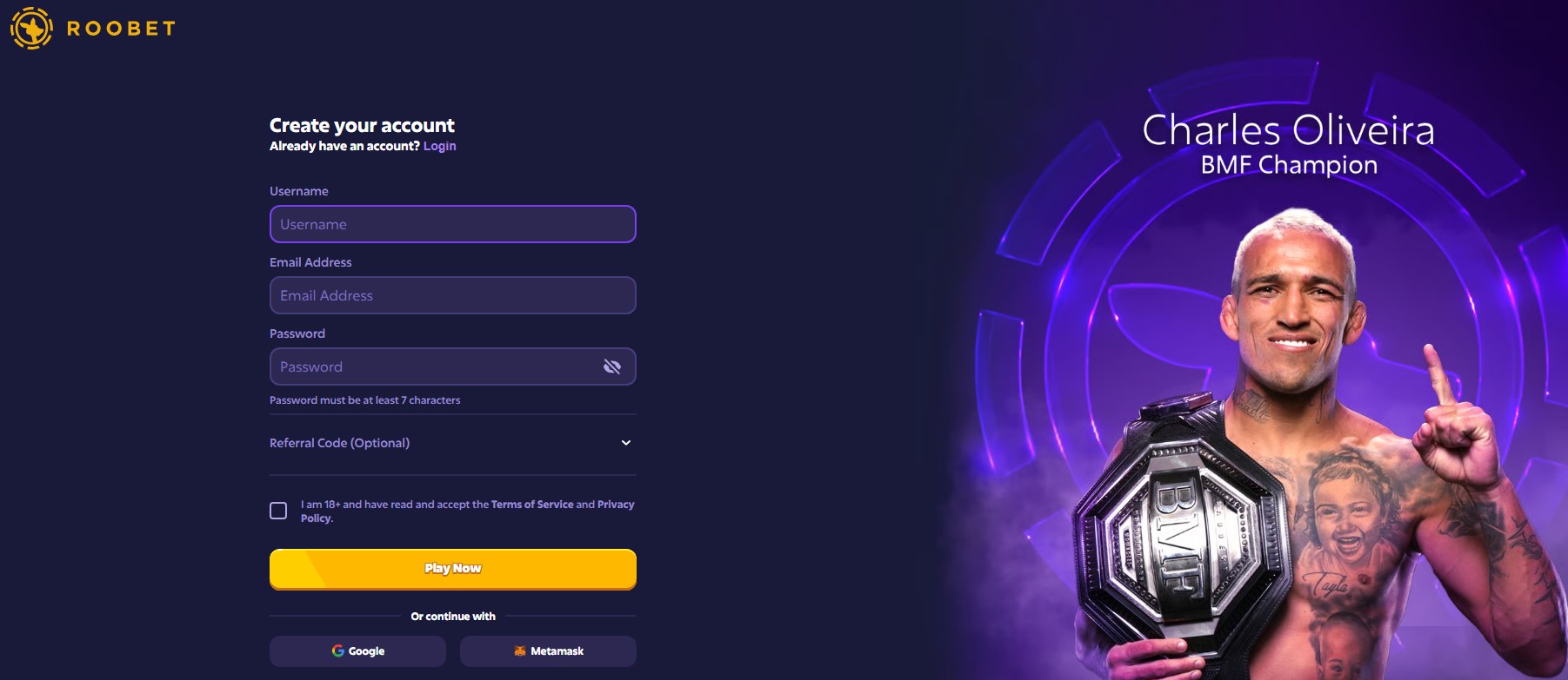 Creating a Roobet Account